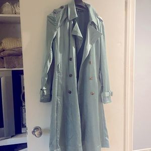 Shiny Teal Duster Jacket